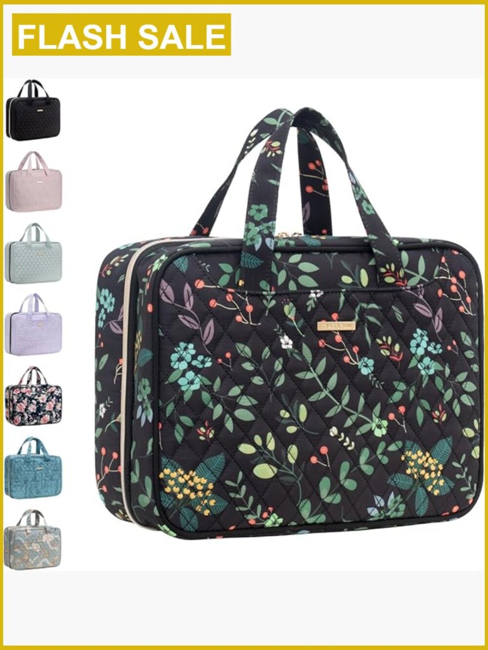 Travel Toiletry Bag with Hanging Hook, Leakproof Wet/Dry Compartments, Large